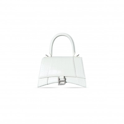 BALENCIAGA WOMEN'S HOURGLASS HANDBAG SMALL IN WHITE 5935461LV074000 (22.9*15*9.9cm) BALENCIAGA WOMEN'S HOURGLASS HANDBAG SMALL IN WHITE 5935461LV074000 (22.9*15*9.9cm)